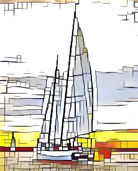 Event image STAINED GLASS (KNUCKLE DOWN) - LEADED PANEL SAILBOAT